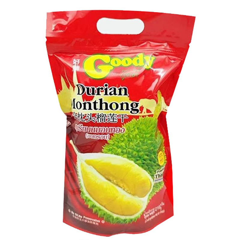 ทุเรียนอบกรอบ ตรากู๊ดดี้ 210 กรัม Goody Durian Monthong 210G Durian vacuum freeze dried
