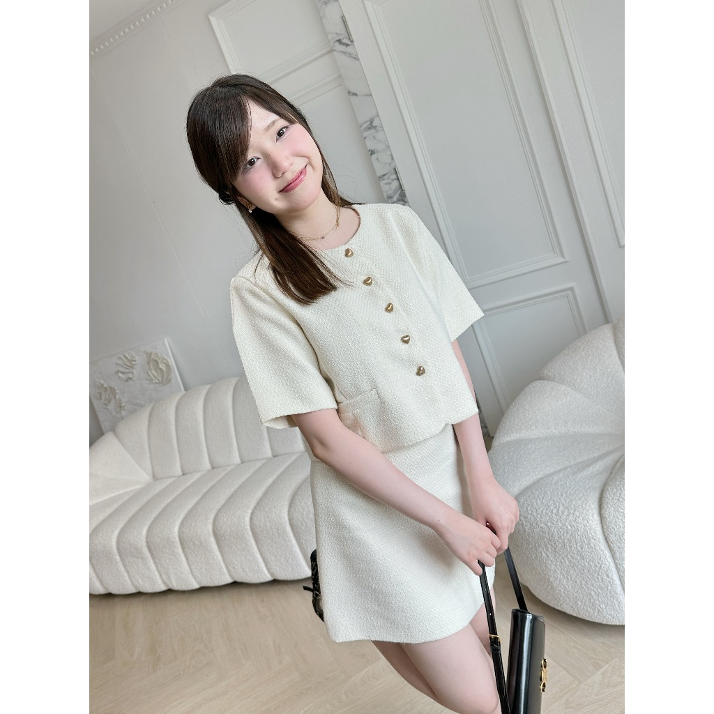 Laura Tweed Set เสื้อ กระโปรง ผ้าทวีต Miladi