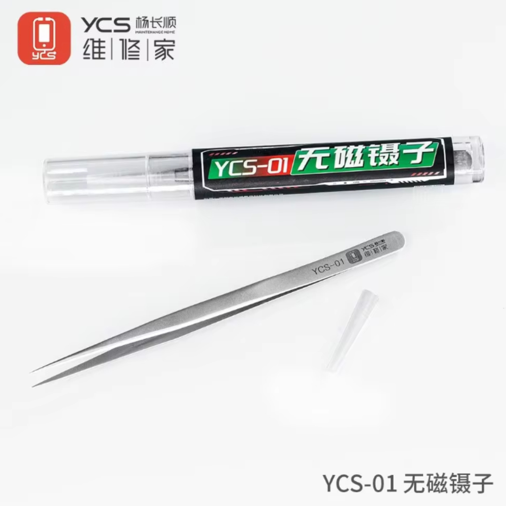 YCS คีมหนีบอิเล็กทรอนิกส์แบบไม่มีแม่เหล็กความแม่นยำ YCS-01แหนบสเตนเลสสตีลใช้สำหรับเครื่องมือทหารซ่อมโทรศัพท์มือถือ