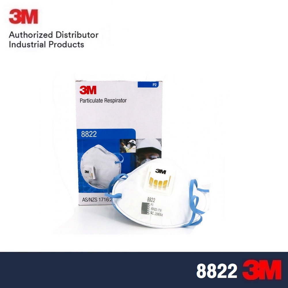 3M 8822 (10ชิ้น) หน้ากากกรองฝุ่น ละออง พร้อมวาล์วระบายอากาศ