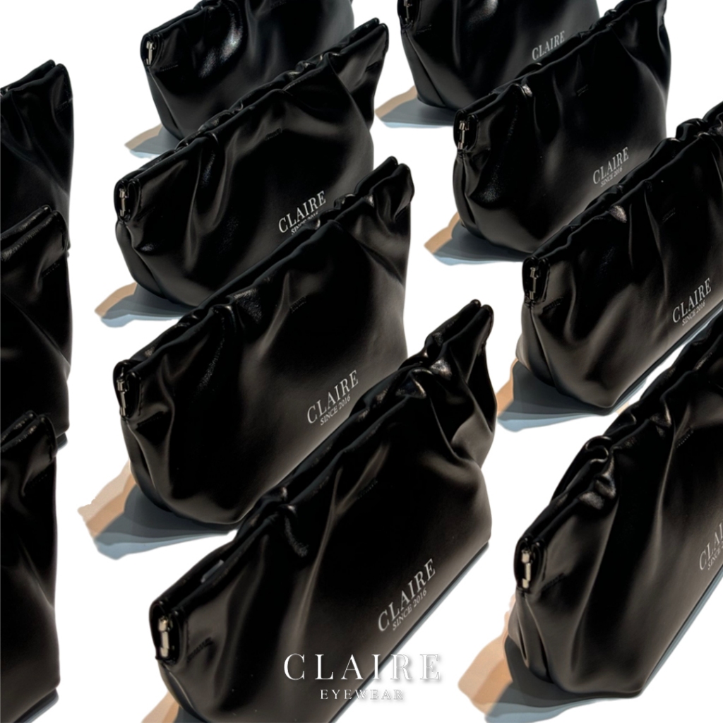 CLAIRE :  กระเป๋าหนังคลัทช์สีดำสุดหรู Clutch Bag กระเป๋าหนังใส่แว่น กระเป๋าหนังคลัทช์