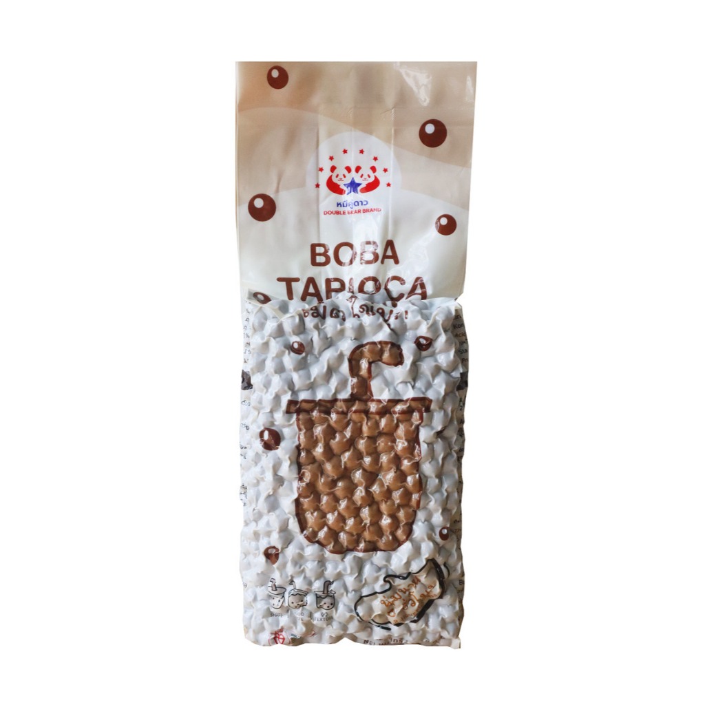 ไข่มุกดำ  ขนาดยอดนิยม ผลิตภัณฑ์จากแป้งมันสำปะหลัง ทั้งนุ่มและหนึบ เคี้ยวสนุก เคี้ยวมัน อร่อย เนื้อนุ่มนาน 8 ชั่วโมงหลัง