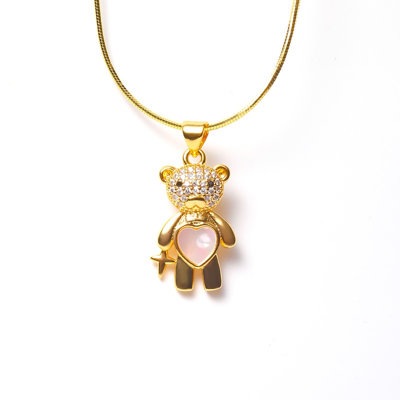 LS สร้อยคอแฟชั่น สร้อยคอแฟชั่น สร้อยคอหมีการ์ตูน n2499