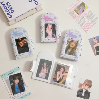 Pink Stars อัลบั้มรูปภาพ PVC ลาย Kpop Idol Lomo 3 นิ้ว 40 ช่อง สไตล์เกาหลี สําหรับเก็บการ์ด หนังสือ