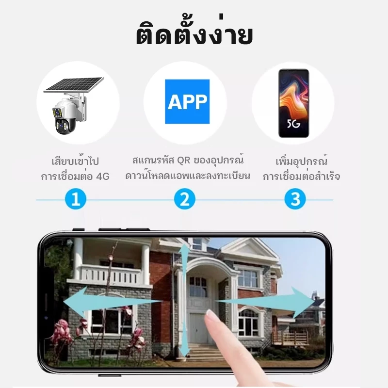 V360 Pro 4G ซิมการ์ดกล้องวงจรปิด 8MP FHD พลังงานแสงอาทิตย์กล้องวงจรปิดไร้สายต้องเชื่อมต่อด้วยซิมการ์ด ไม่รองรับ WIFI thumbnail 7