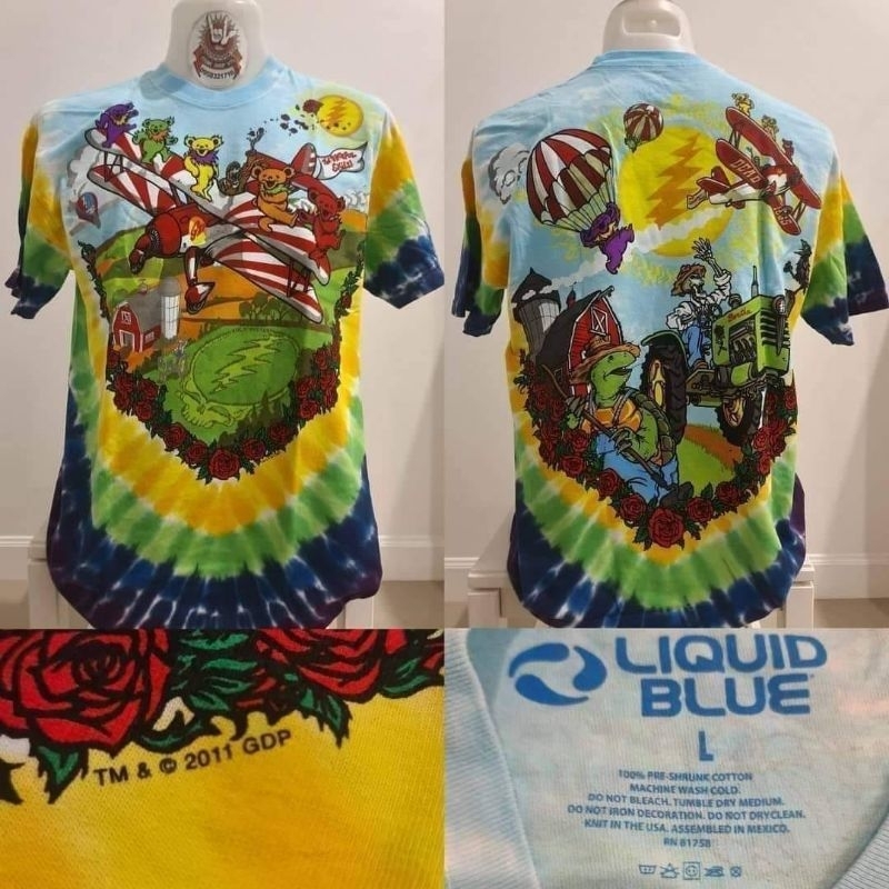 🌍Liquid blue Grateful Dead OVP Vintage เสื้อมัดย้อม งานลิขสิทธิ์แท้ มือ1 ลิขขวิดบลู