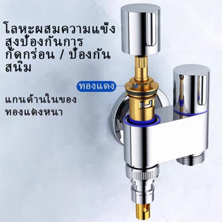 วาล์วมุม G1/2 มัลติฟังก์ชั่น ควบคุมคู่สําหรับเครื่องซักผ้า อัลลอยด์ทนทาน ใช้งานง่าย ราคาถูกที่สุด วาล์วสามเหลี่ยมคู่คุณ