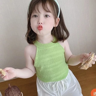 MC050 พร้อมส่ง เสื้อแฟชั่นเด็ก คอกลม สายสลิงเด็กผู้หญิง แบบใหม่ สวยน่ารักกก