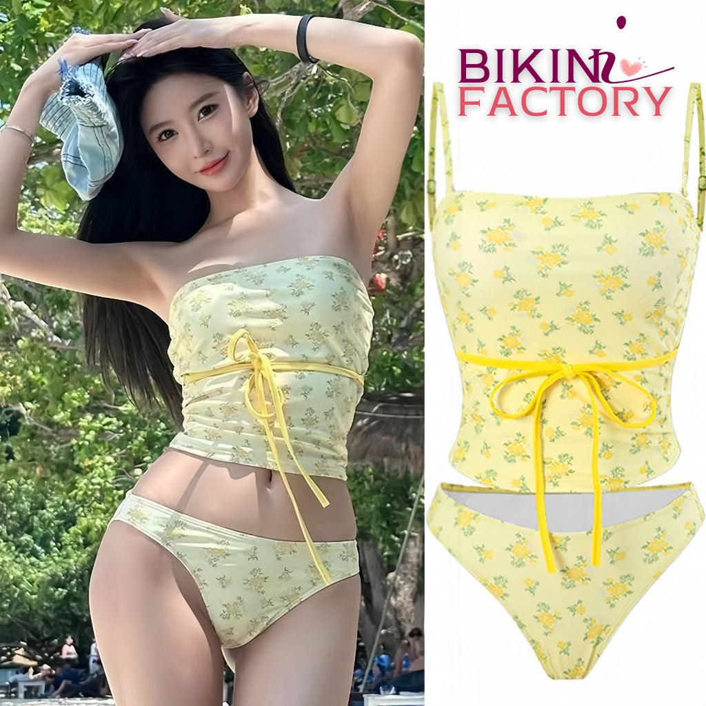 BIKINI FACTORY ชุดว่ายน้ำ เซ็กซี่น่ารัก ชุดว่ายน้ำทูพีซเกาะอก 🌻 มีไซส์ M-XL | น้ำหนัก 40-65 กก. Y010