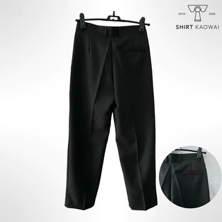 กางเกงทำงาน กางเกงสแล็ค มีจีบหน้า รอบเอวไซส์คู่ 28-60 นิ้ว สีดำ(Black) ผ้าวาเลนติโน่ ผ้าไม่ยืด คนอ้วนมีไซส์