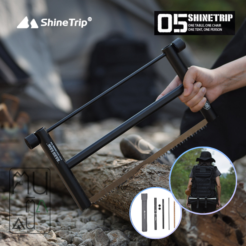 เลื่อยพับได้ Shine Trip เลื่อยมือสนามพกพา สำหรับเดินป่า ถอด ประกอบง่าย พร้อมใบเลื่อย และถุงจัดเก็บ
