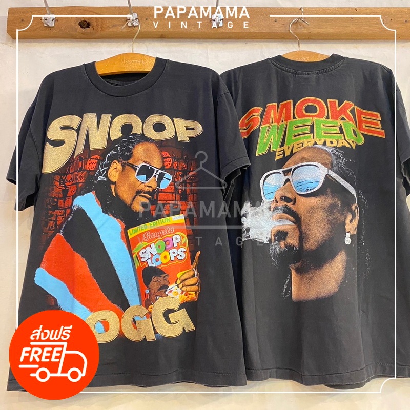 [ SNOOP DOGG ] ป้าย Bootleg แท้ Bio washed เสื้อวินเทจ วงฮิปฮอป แรปเปอร์ papamama vintage shirt