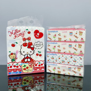 ‼️พร้อมส่ง‼️ ทิชชู่แบบยาว(ยกเเพ๊ค4ห่อ)ลายลิขสิทธิ์แท้ 100% Sanrio หนา 3 ชั้น (1 ห่อ/ 70 แผ่น)