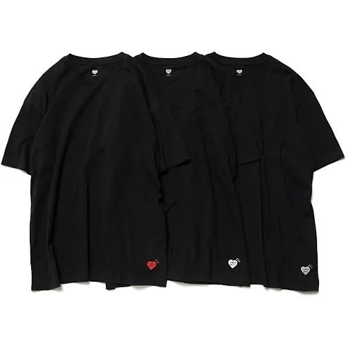 HUMAN MADE 3-PACK T-SHIRT SET - BLACK