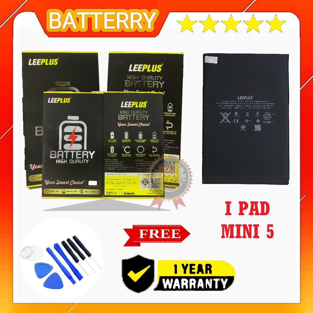 BATTERRY งาน LEEPLUS ใช้สำหรับ เเบตเตอรี่ I PAD MINI 5 สินค้ามีรับประกัน 366 วัน เเถมกาวติดเเบต+ชุดไขควง