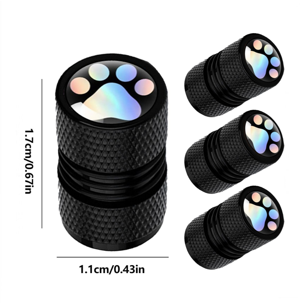 จุกปิดลมยาง ฝาปิดจุกลม ยางรถยนต์ 4 pcs ใช้ได้กับรถทุกรุ่น สต็อกในไทย รุ่น  M24WW