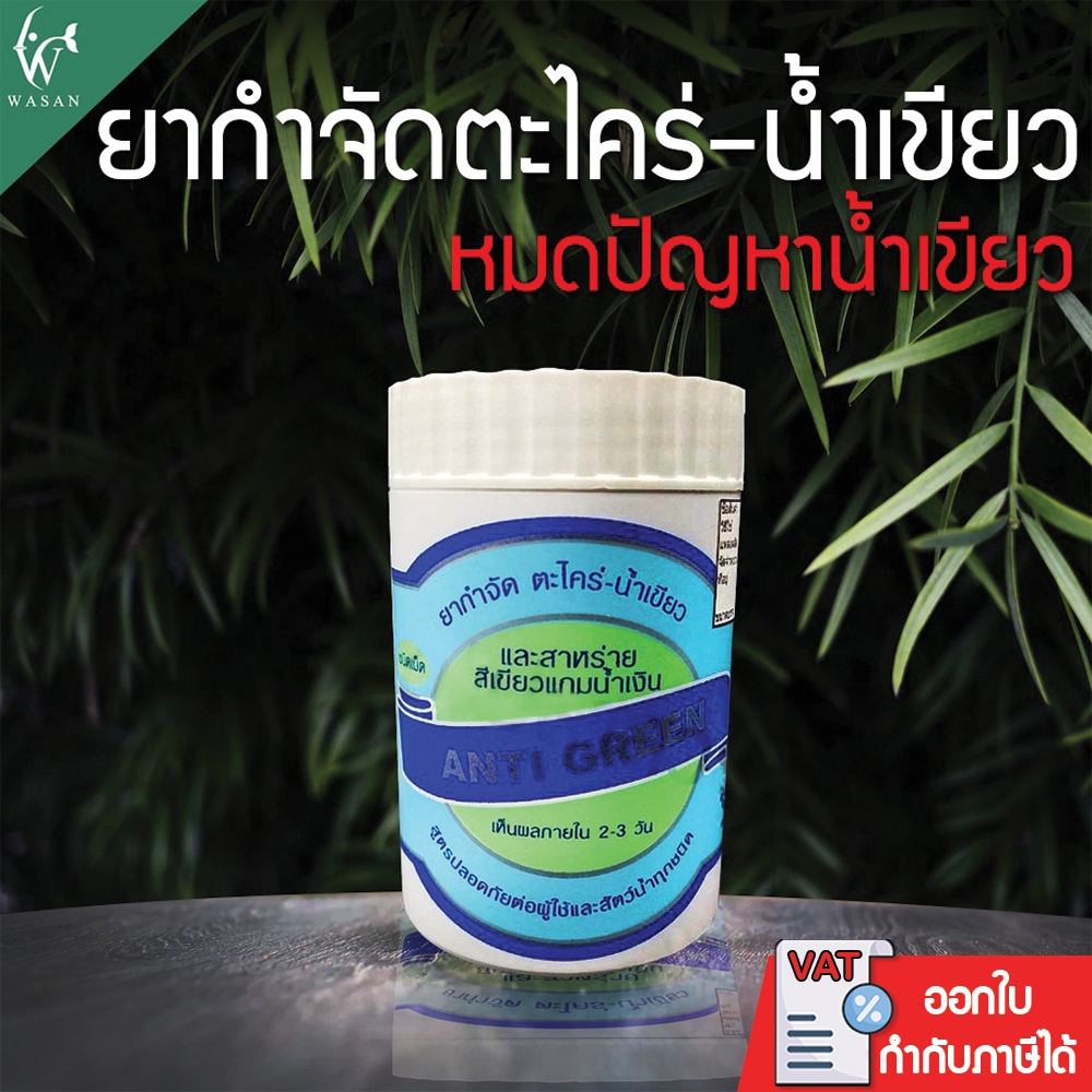 ANTI GREEN กำจัดตะไคร่-น้ำเขียว และสาหร่ายสีเขียวแกมน้ำเงิน ปริมาณ 200 ซีซี