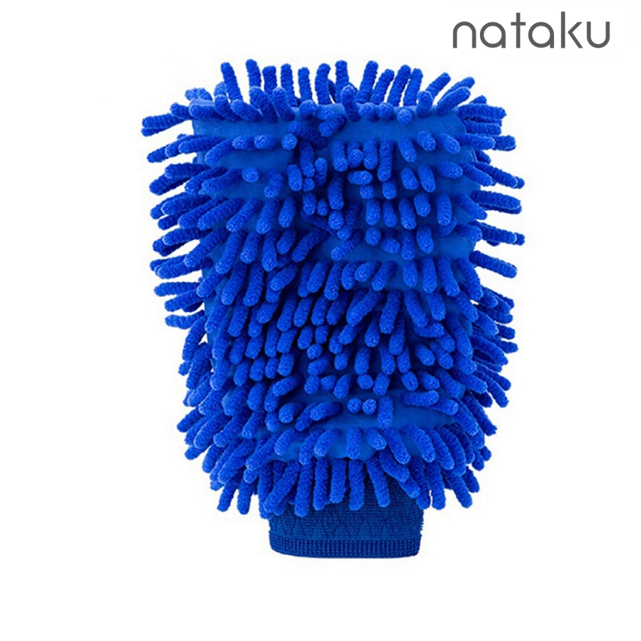 Nataku ถุงมือล้างรถ ผ้าเช็ดรถ วัสดุนุ่ม ไม่ทำลายสี ทำความสะอาดง่าย
