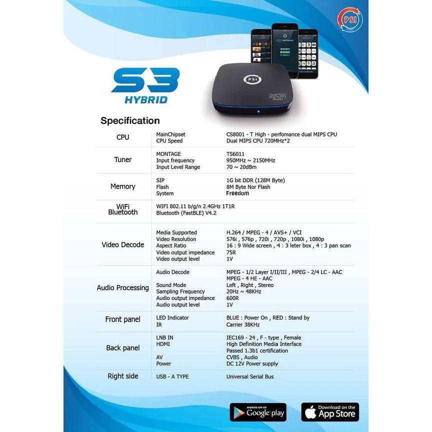 พีเอสไอเอส3 กล่องดาวเทียมS3 ดูทีวีไวไฟดูยูทูปควบคุมผ่านมือถือ PSIS3 // S2X - รูปที่ 5