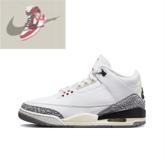 Jordan Air Jordan 3 White Cement Reimagined lime ( ของแท้ 100 %)