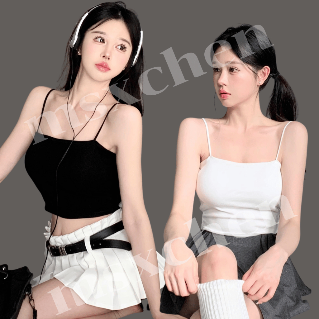 เสื้อสายเดี่ยว B-090 สายเดี่ยวผู้หญิง สายเดี่ยวสปอร์ตบรา ยาวเต็มตัว มีฟองน้ำในตัว ถอดได้ สินค้าพร้อมส่ง