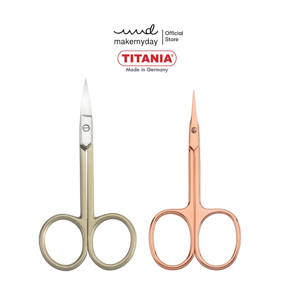 TITANIA กรรไกรตกแต่งตัดเล็บและหนังกำพร้า Cuticle scissors 9 cm. สี (RoseGold,Gold) นำเข้าจากเยอรมันนี (Nail Scissors)