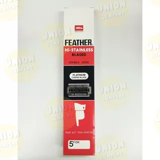 (USP) 💯ของแท้💯(ยกกล่อง100ใบ) Feather ใบมีดขนนก ขนนกแดง ใบมีดโกนหนวดขนนก สองคม ใบมีด ใบมีดโกน (กล่อง100ใบ)