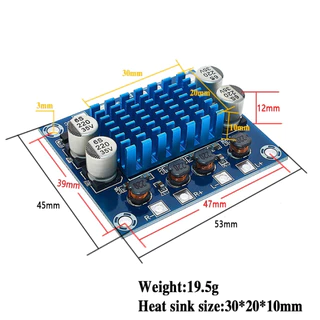 แผ่นบอร์ดโมดูลขยายเสียงสเตอริโอดิจิตอล DC 8-26V 3A TPA3110 XH-A232 30W + 30W 2.0 ช่อง