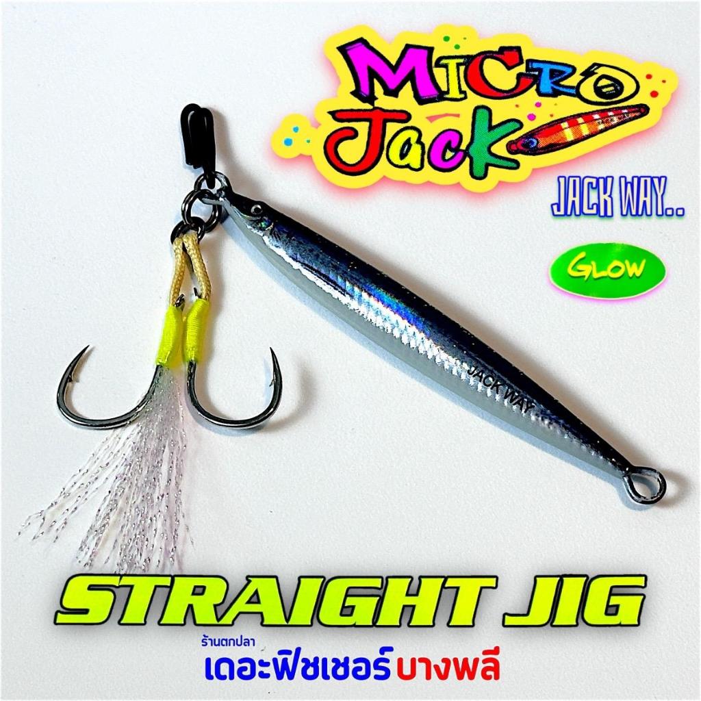 A0 Jack's​ Way ไมโครจิ๊ก/ไลท์จิ๊ก รุ่น STRAIGHT JIG พร้อมตัวเบ็ดคู่ และ พู่แฟลชสะท้อนแสง