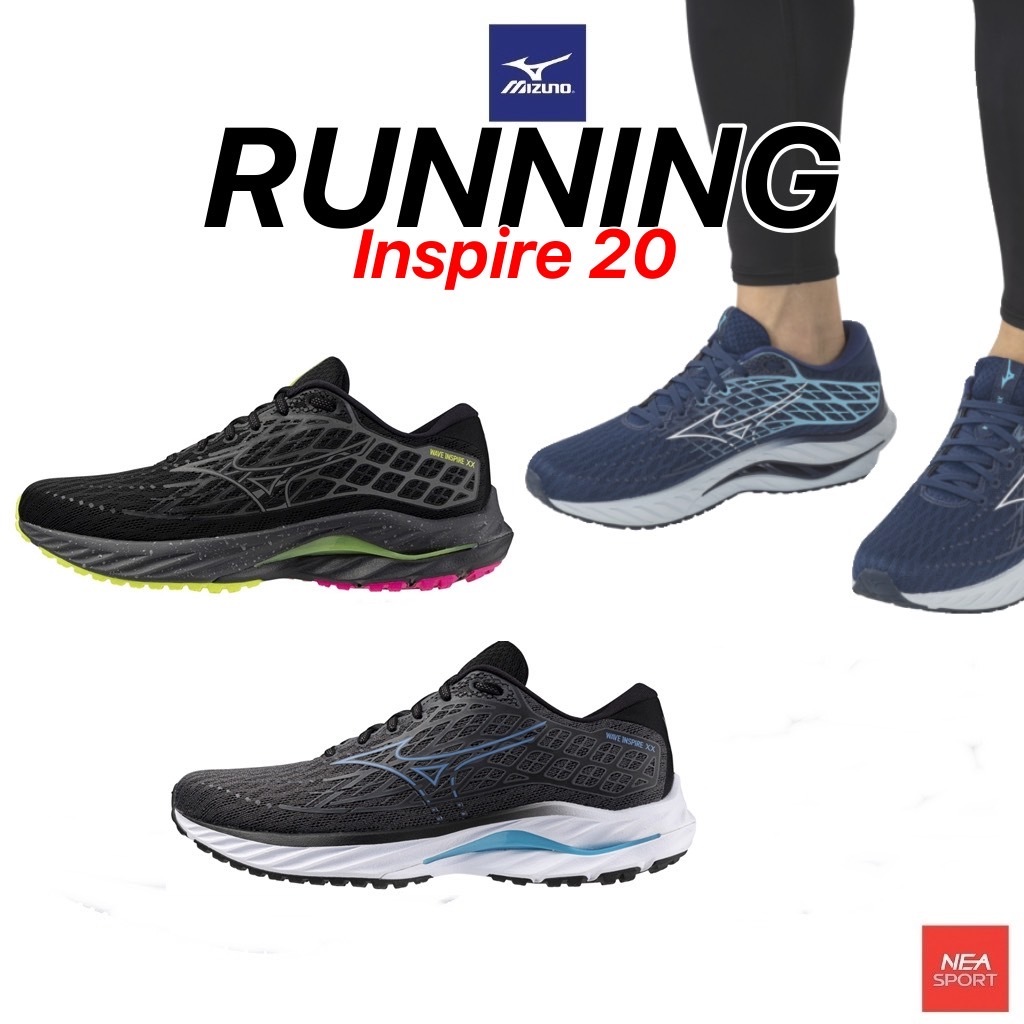 [ลด20% เก็บโค้ด 20XTRA99] MIZUNO Running Wave Inspire 20 หน้ากว้าง รองเท้าวิ่งผู้ชาย มิตซูโน่ แท้