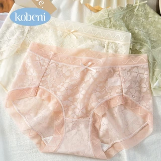 ⭐KOBENI⭐กางเกงชั้นใน กางเกงชั้นในลูกไม้ กึ่งโปร่งใส ลายดอกไม้ เอวกลาง เซ็กซี่ นุ่ม และระบายอากาศ น้ําหนักเบา
