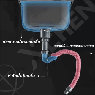 รุ่นใหม่2025 ราคาขายตรง ซิ้งค์ล้างจาน อ่างล้างจาน 60*45*75cm SUS304 ไม่ขึ้นสนิม 100% มั่นคงและไม่สั่น รับน้ำหนักได้ดี