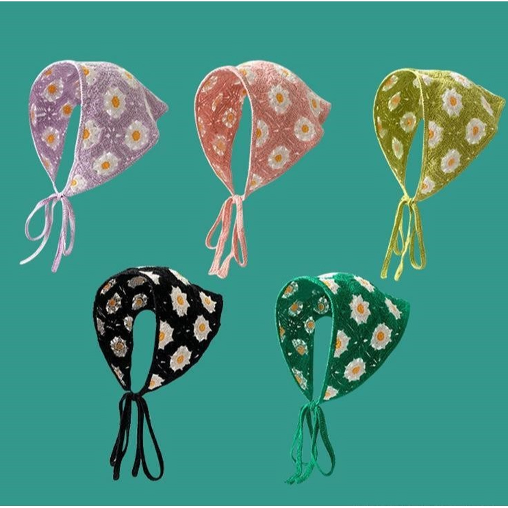 H001 ผ้าโพกหัว คาดผม ใช้พันคอได้ ทรงสามเหลี่ยม