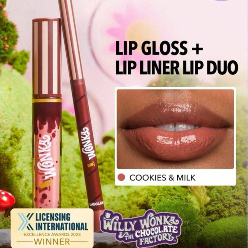 🍫PRE-ORDER 7 วัน🍫SHEGLAM WILLY WONKA WONKA COCOA KISS LIP DUO 💄🍫 | ลิขสิทธิ์แท้💯