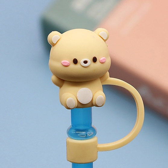 จุกปิดหลอดหมีเนย Butterbear พร้อมหลอดข้อใส 23cm