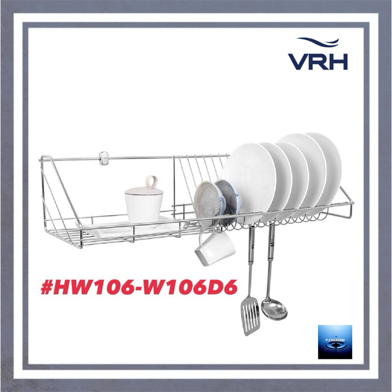 #VRH#ตะแกรงวางจานแบบติดผนัง ขนาด80ซม.#HW106-W106D6