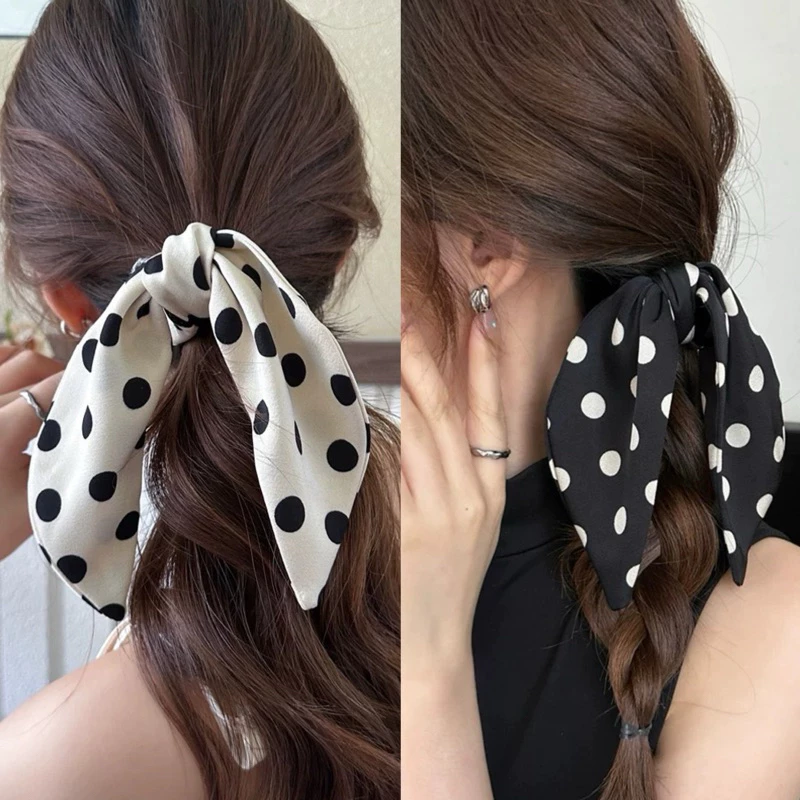 🇹🇭พร้อมส่งในไทย🇹🇭 กิ๊บติดผมโบว์พิมพ์ลายจุด Polka Dot Clip ใช้สะดวกหนีบง่ายได้ทรงสวยน่ารัก