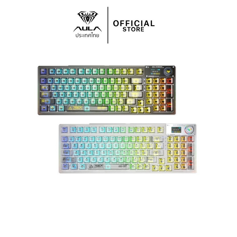คีย์บอร์ดไร้สาย - AULA  F98Pro Gasket Mechanical Keyboard คีย์ไทย รับประกัน 2 ปี