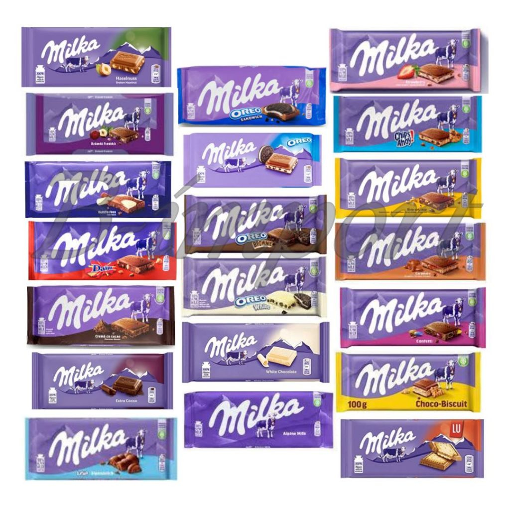 NEW  Milka chocolate bar ช๊อคโกแลตจาก เยอรมัน Net: 100 g.