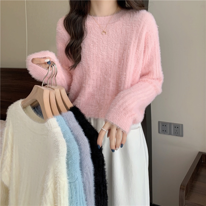 Dahong 2110 เสื้อสเวตเตอร์ไหมพรมสไตล์เกาหลี เสื้อกันหนาว แขนยาว ผ้านิ่ม ใส่สบายมาก
