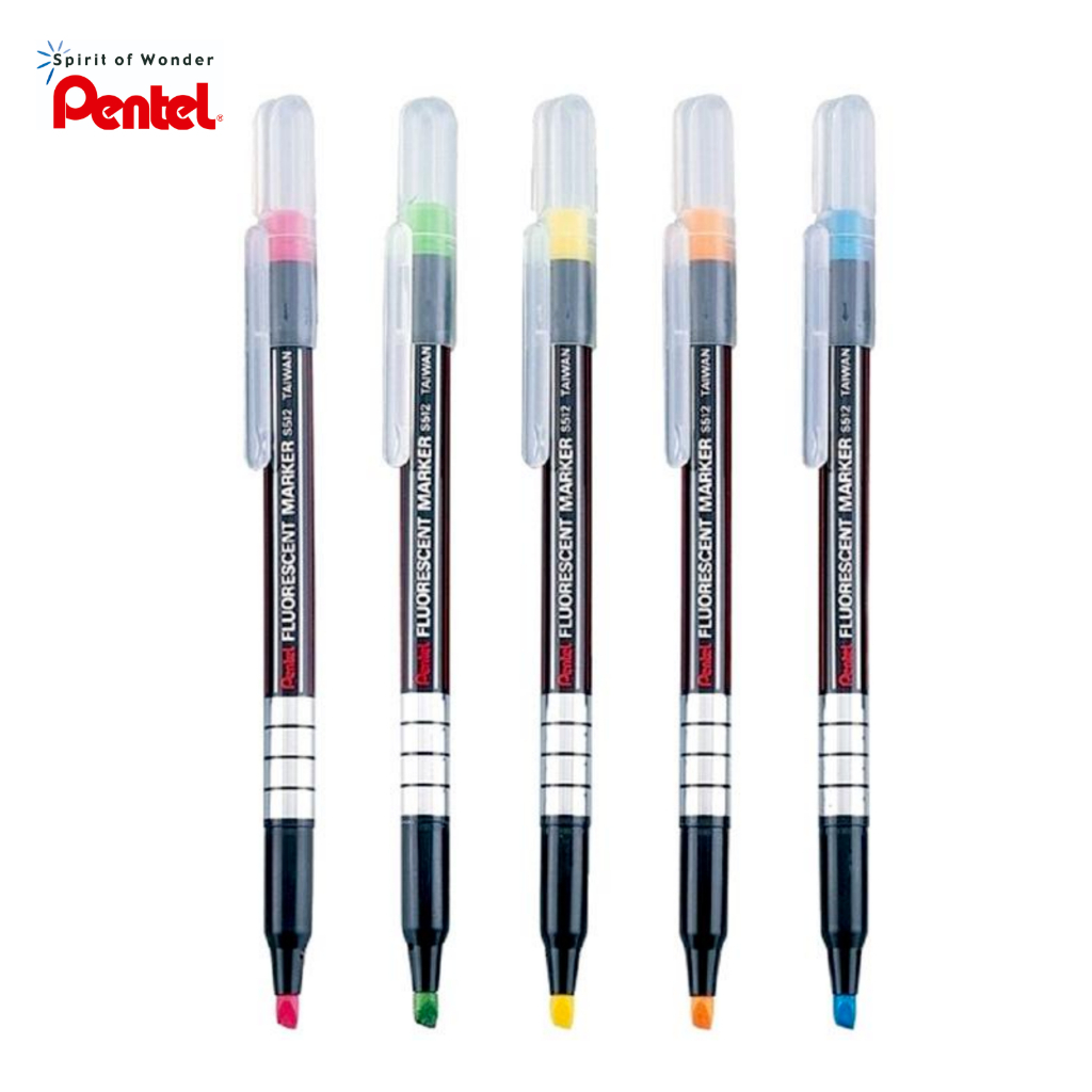 Pentel (เพนเทล) ปากกาเน้นข้อความ ปากกาไฮไลท์ รุ่น S512 มีให้เลือก 5สี