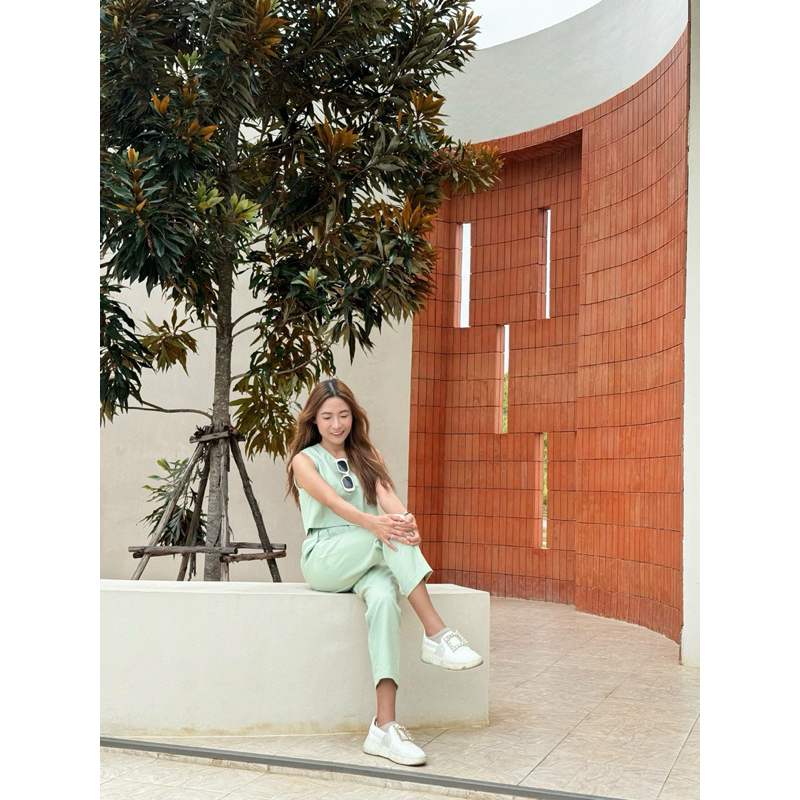 Tango Tangerine ชุดเซ็ตเสื้อกล้ามกางเกงขายาวเอวสูง 💚