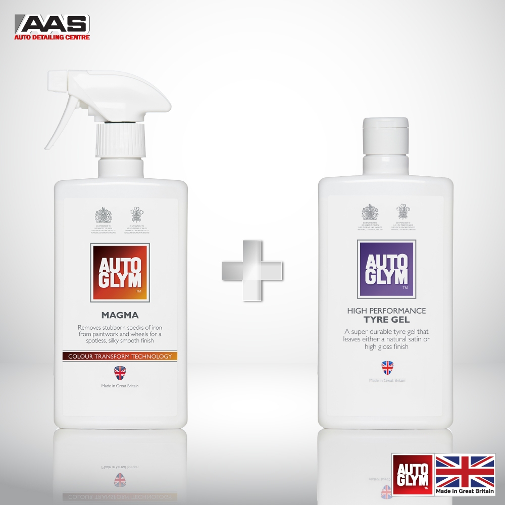 Magma 500 ml. น้ำยาสลายคราบโลหะ + High Performance Tyre Gel 500 ml. เจลเคลือบบำรุงยางล้อดำ