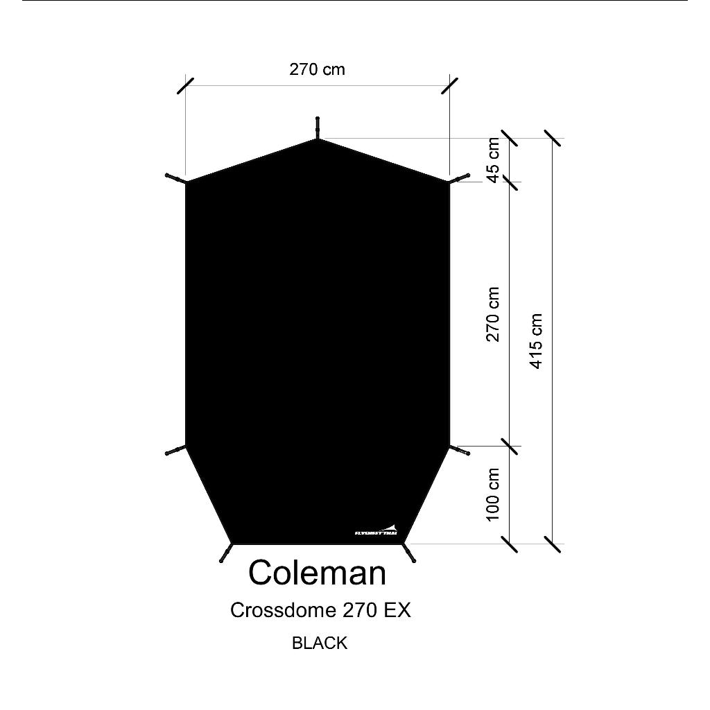กราวชีท Coleman Crossdome 270  ผ้าปูเต็นท์ ผ้ารองเต็นท์ เสริมยื่นหน้า PVCรุ่นหนา เกรดพรีเมี่ยม สีไม่ตก ฟลายชีทไทย