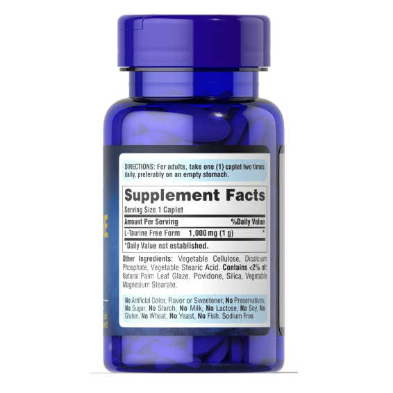 Puritan's Pride  L-Taurine 1000 mg 50 Caplets(No.3360) - รูปที่ 3