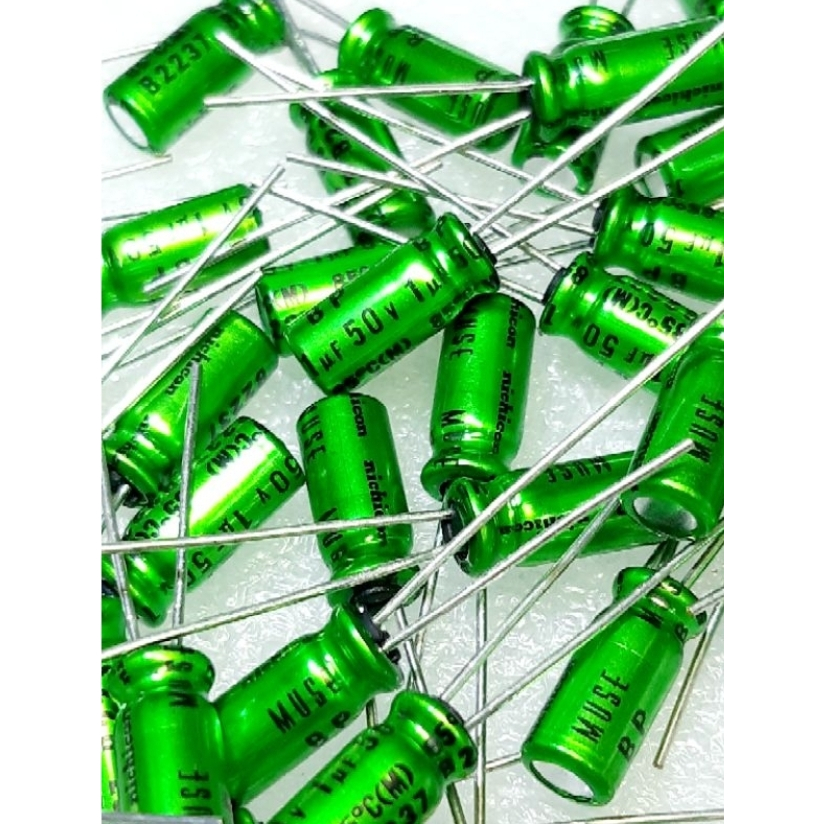 1UF 50V Muse Nichicon Green BP ( 1 ชุด มี 10 ตัว )