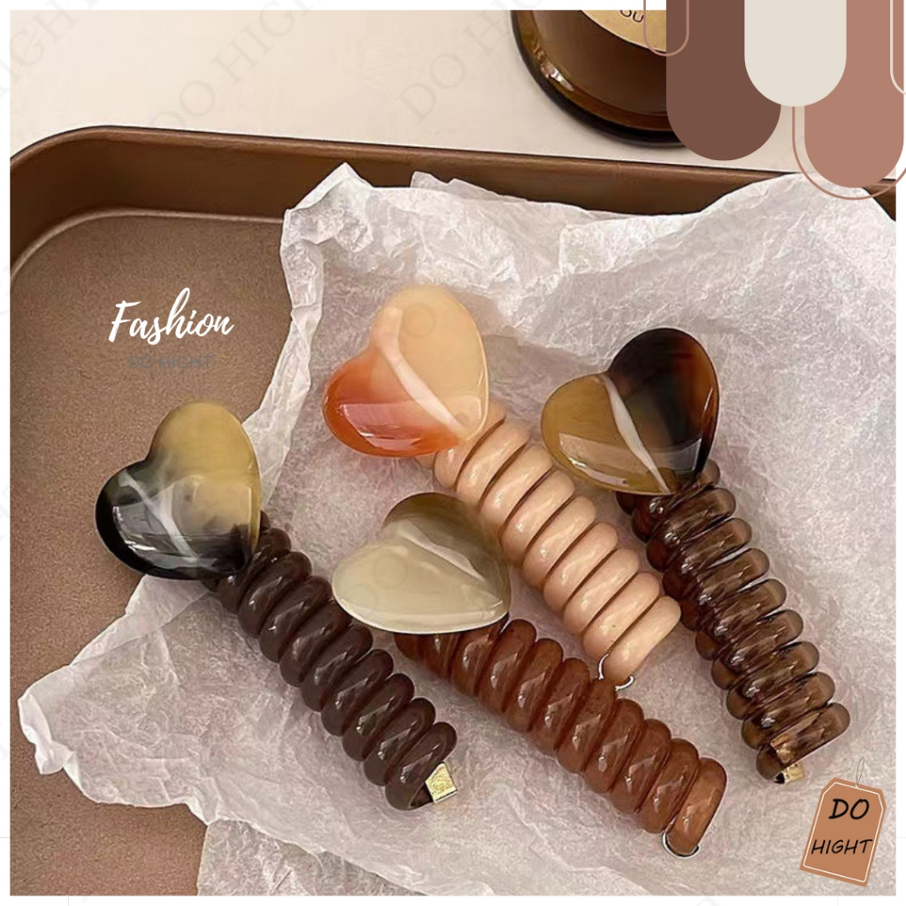 พร้อมส่ง⚡ มีเก็บเงินปลายทาง💸 ยางรัดผมแบบเกลียว สไตล์เกาหลีมี 4 สีให้เลือก  (ราคาต่อ 1 เส้น) : Do hight - รูปที่ 6