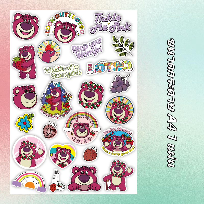 🔥สติ๊กเกอร์กันน้ำ🔥lotso การ์ตูน สติ๊กเกอร์ สําหรับตกแต่งกระเป๋าเดินทาง iPad ตู้เย็น ถ้วยน้ำ รถจักรยา