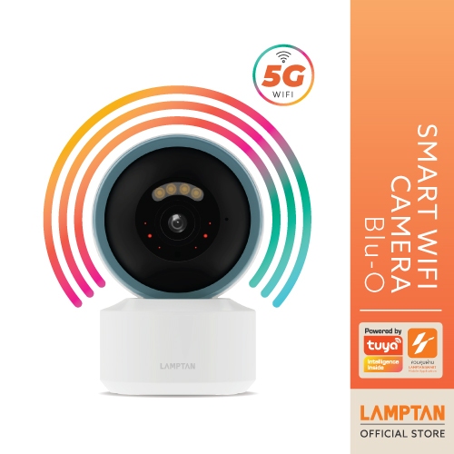 LAMPTAN กล้องวงจรปิด Smart Wifi Camera BLU-O ควบคุมด้วย Smartphone พร้อมไฟหน้ากล้อง