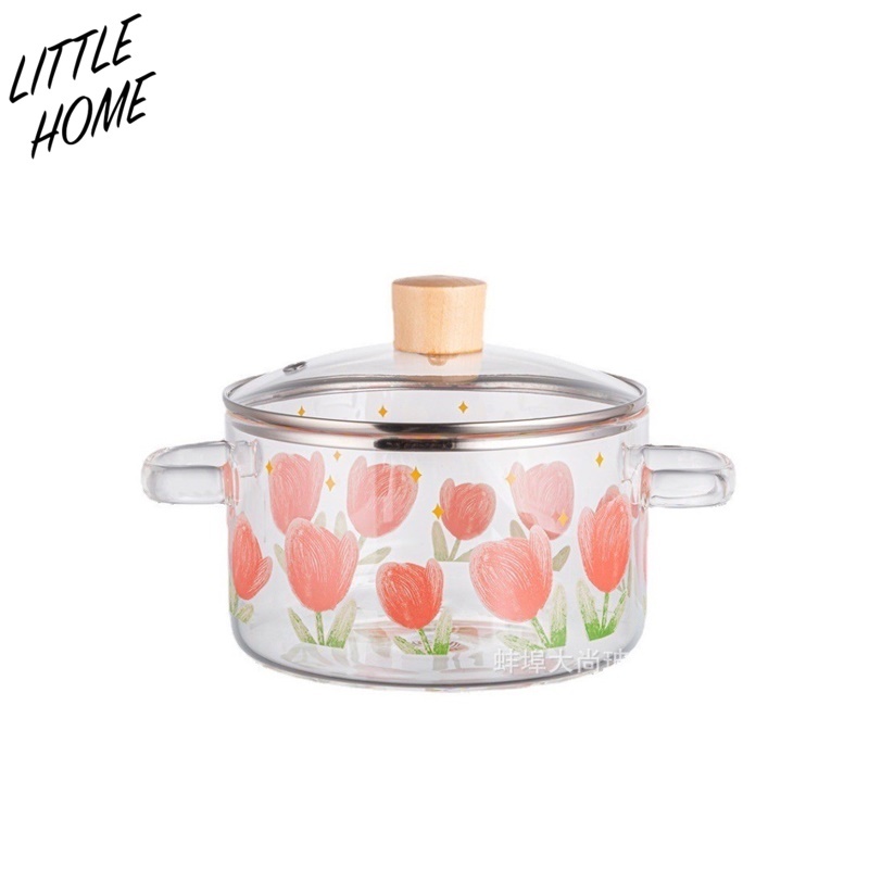 LITTLE HOME หม้อ หม้อต้ม หม้อสองหู หม้อแก้วพร้อมหูจับ ขนาด16cm ตั้งบนเตาแก๊สได้ (A0) ราคา ถูกที่สุด ดีลบีเคเค แกลเลอรีภาพที่ 8